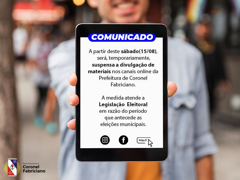Prefeitura faz mudanças nos canais de comunicação online para cumprir Lei Eleitoral