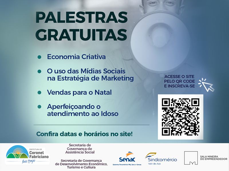 Prefeitura e parceiros oferecem gratuitas em palestras