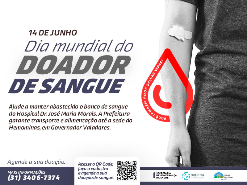 Prefeitura de Fabriciano e Hospital Dr. José Maria Morais lançam agendamento on-line de doação de sangue
