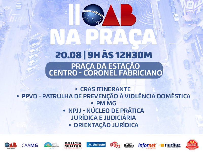 OAB de Fabriciano promove atendimento jurídico gratuito na Praça da Estação neste sábado