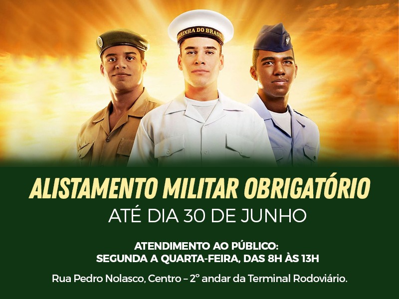 Alistamento militar obrigatório deve ser feito até 30 de junho