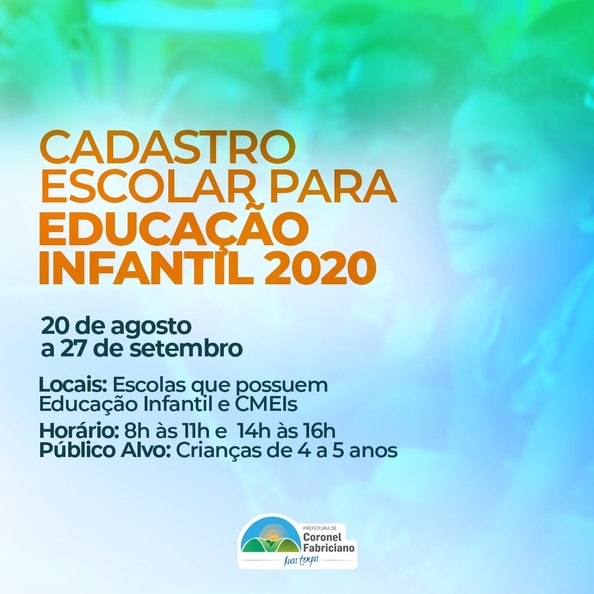 Fabriciano abre cadastro escolar para Educação Infantil