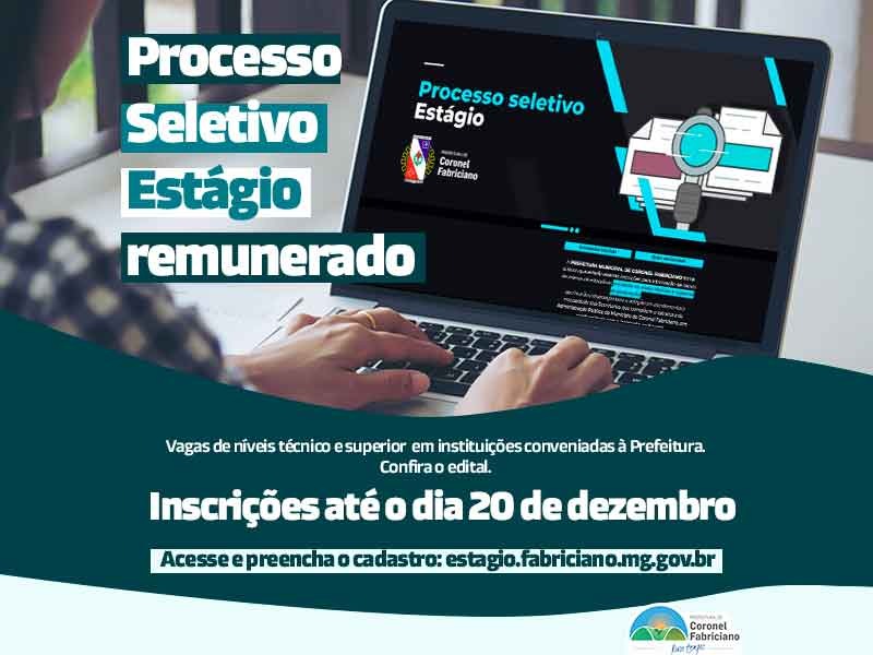 Prefeitura de Fabriciano abre processo seletivo para estágios remunerados em níveis médio e superior