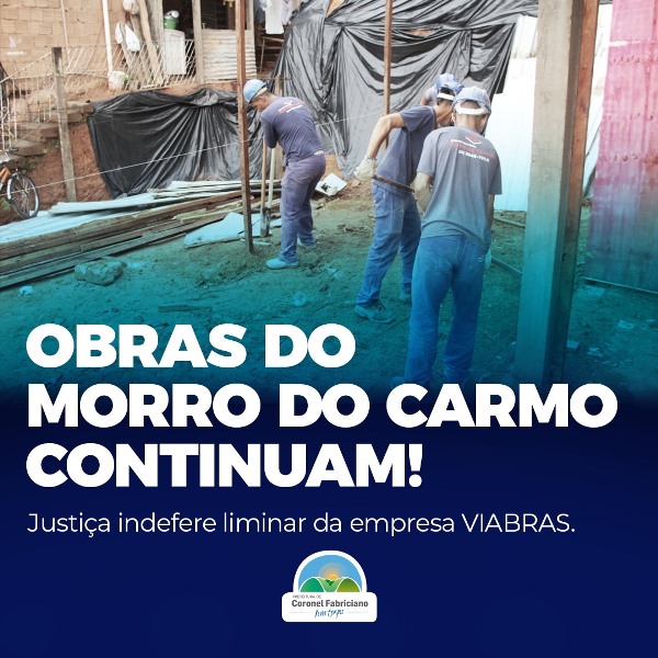 Obras do Morro do Carmo continuam após decisão da Justiça